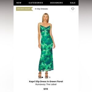 Revolve Kapri Slip Dress in Green Floral